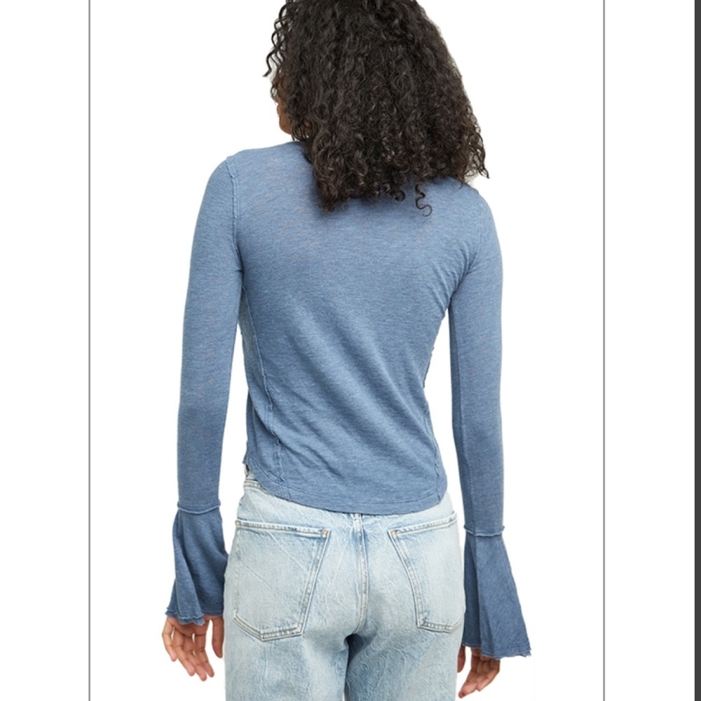 Free People Women's Cecelia T-Shirt - Indigo - - Picture 8 of 8